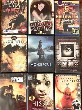 Horror Movie DVD Lot - 9 Cult Classics, Indie, Thriller Etc - Exc. Condition